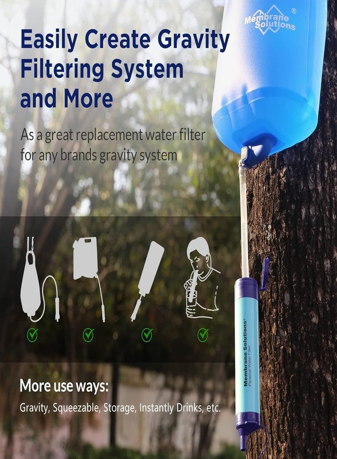 Membrane Solutions Personal Water Filter, Survival Filtration Straw Portable Gear, Emergency Preparedness, Supply for Drinking Hiking Camping Travel Hunting Fishing Team Family Outing (Blue, 4 Pack) - Image 5